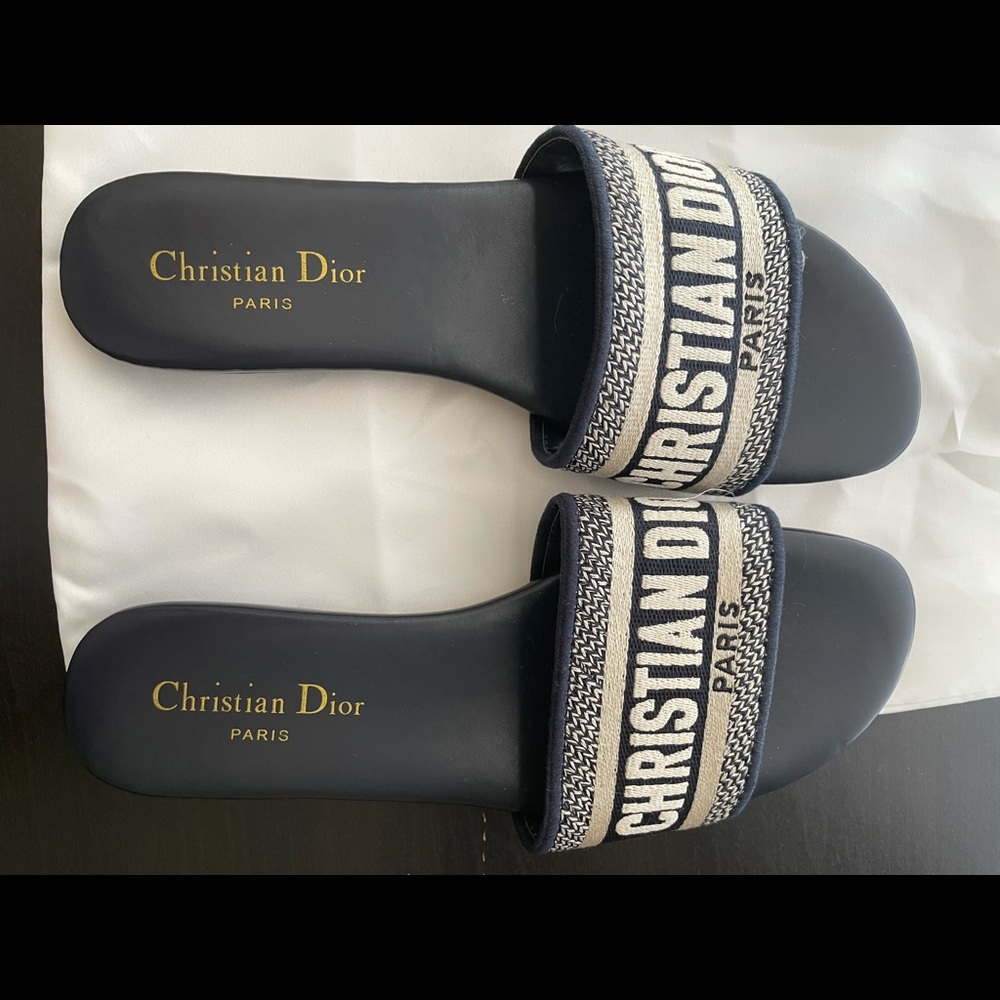 Dior Blue and White Sandals